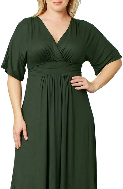 Kiyonna Vienna Maxi Dress In Matcha Green Tea