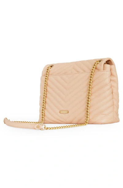 Shop Rebecca Minkoff Edie Quilted Convertible Leather Shoulder Bag In Light Beige
