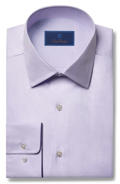 Shop David Donahue Regular Fit Oxford Cotton Dress Shirt In Lilac