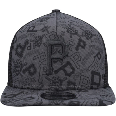 Shop New Era Black Pittsburgh Pirates Repeat A-frame 9fifty Trucker Snapback Hat