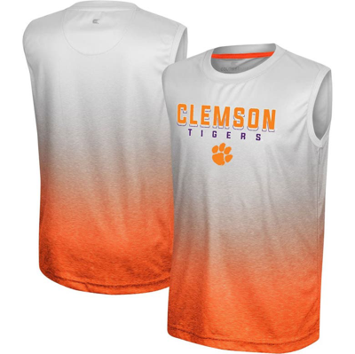Shop Colosseum Youth  White/orange Clemson Tigers Max Tank Top