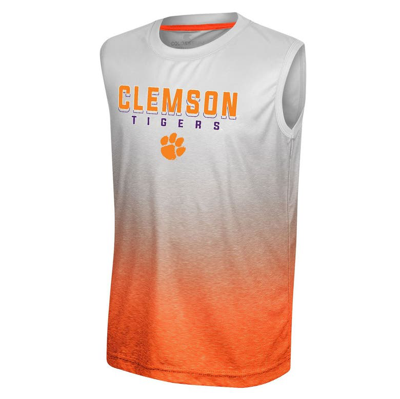 Shop Colosseum Youth  White/orange Clemson Tigers Max Tank Top