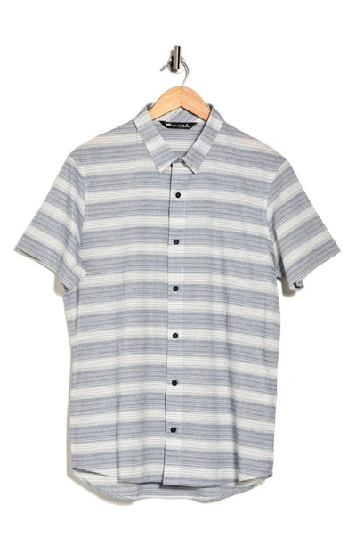 Shop Travismathew Manta Ray Short Sleeve Button-up Shirt In Insignia
