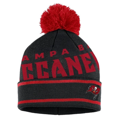 Shop Wear By Erin Andrews Black Tampa Bay Buccaneers Double Jacquard Cuffed Knit Hat With Pom And Gloves