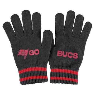 Shop Wear By Erin Andrews Black Tampa Bay Buccaneers Double Jacquard Cuffed Knit Hat With Pom And Gloves