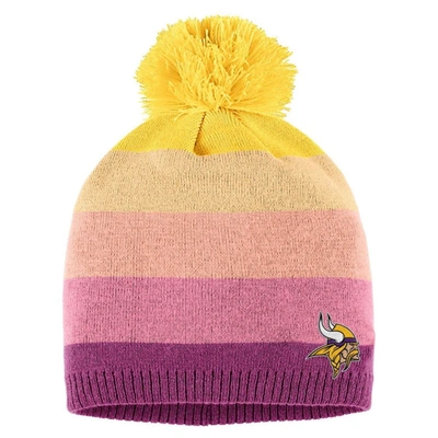 Shop Wear By Erin Andrews Gold Minnesota Vikings Ombre Pom Knit Hat And Scarf Set