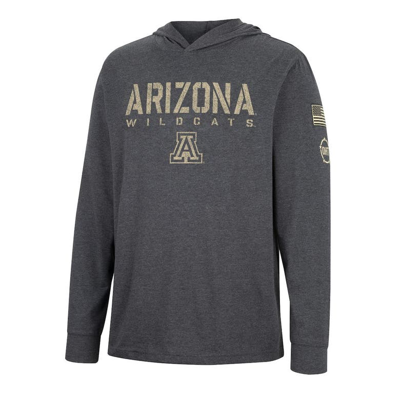 Shop Colosseum Heather Black Arizona Wildcats Team Oht Military Appreciation Long Sleeve Hoodie T-shirt