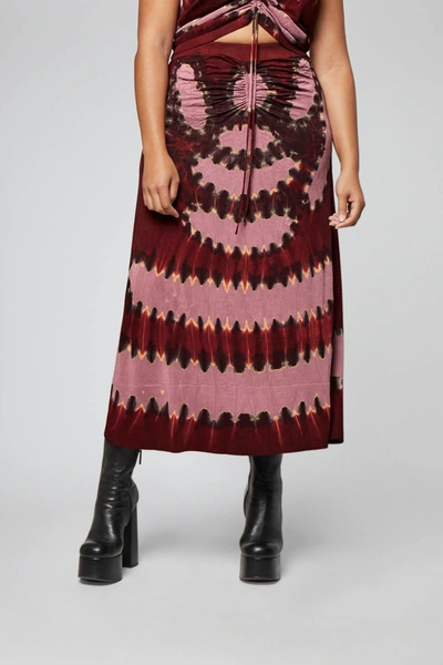 Shop Altuzarra 'arroyo' Skirt In Burnt Red Shibori