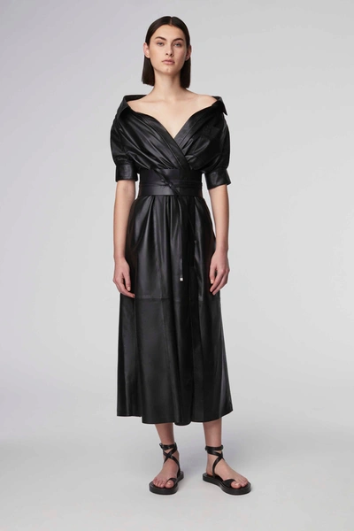 Shop Altuzarra 'lydia' Dress In Black Leather