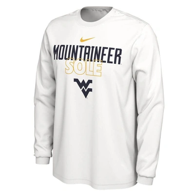 Shop Nike White West Virginia Mountaineers 2023 On Court Bench Long Sleeve T-shirt