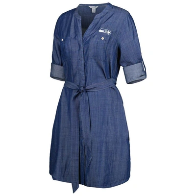 Shop Tommy Bahama Denim Seattle Seahawks Mission Beach Indigo Button-up Long Sleeve Dress