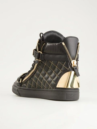 Shop Giuseppe Zanotti Quilted Hi-top Sneakers