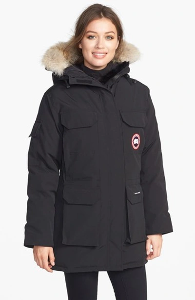 Canada Goose 'expedition' Relaxed Fit Down Parka With Genuine Coyote Fur In Black