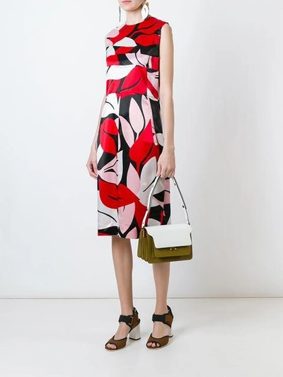 Shop Marni Floral Print Dress In Multicolour