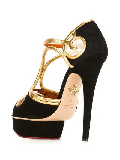 Shop Charlotte Olympia Sandalen Mit Ratan-details In Black