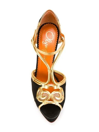 Shop Charlotte Olympia Sandalen Mit Ratan-details In Black