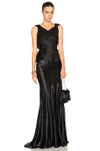 Maison Margiela Satin Gown In Black