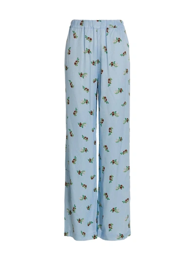 Shop Sleeper Blossom' Pants In Light Blue