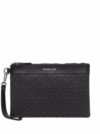 Shop Michael Kors Men's Black Leather Pouch