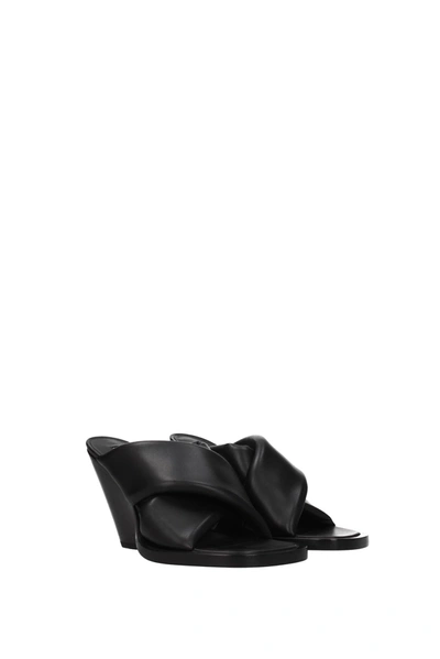 Shop Jil Sander Sandals Leather Black