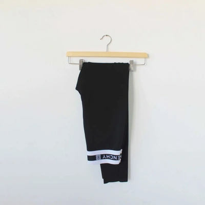 Pre-owned Givenchy Black Stretchy Leggings With Logo Band