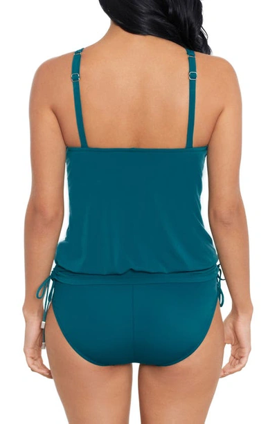 Shop Magicsuit Susan Keyhole Skirted One-piece Swimsuit In Peacock