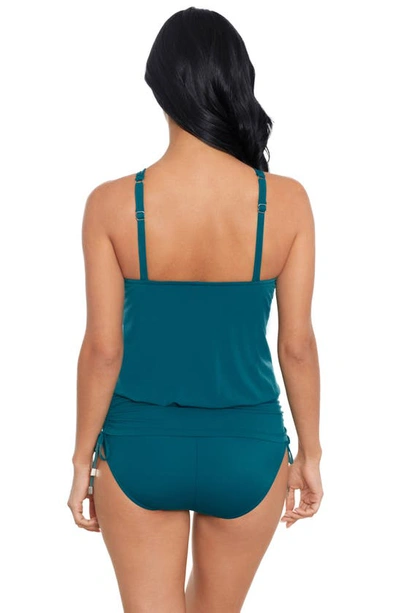 Shop Magicsuit Susan Keyhole Skirted One-piece Swimsuit In Peacock