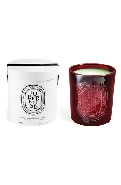 Shop Diptyque Tubéreuse (tuberose) Large Scented Candle, 51.3 oz In Red Vessel