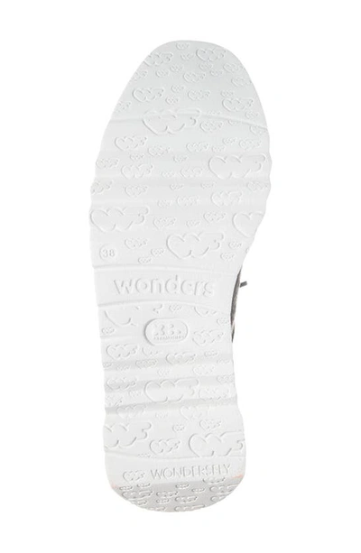 Shop Wonders Platform Wedge Sneaker In Black/ Silver