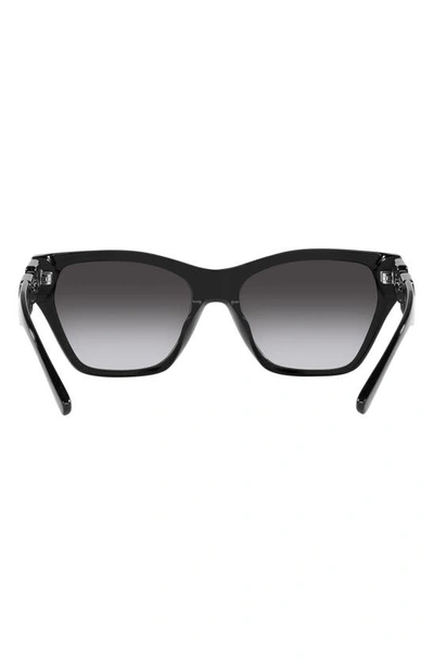 Shop Emporio Armani 55mm Gradient Cat Eye Sunglasses In Shiny Black