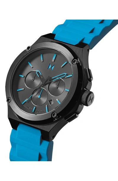 Shop Mvmt Watches Raptor Chronograph Silicone Strap Watch, 46.5mm In Blue Black