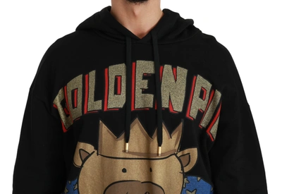 Shop Dolce & Gabbana Black Sweater Pig Of The Year Men's Hooded