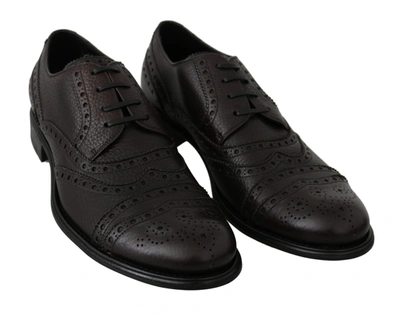 Shop Dolce & Gabbana Elegant Mens Leather Derby Dress Men's Shoes In Black