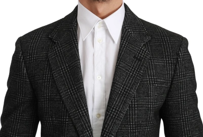 Shop Dolce & Gabbana Elegant Gray Plaid Slim Fit Men's Blazer