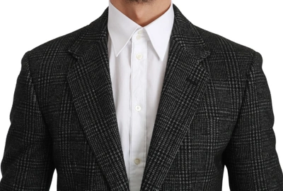 Dolce & Gabbana Gray Plaid Check Wool Formal Jacket Blazer In Gray