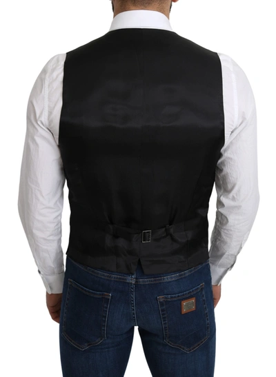 Shop Dolce & Gabbana Gray Wool Elastan Formal Coat Men's Vest