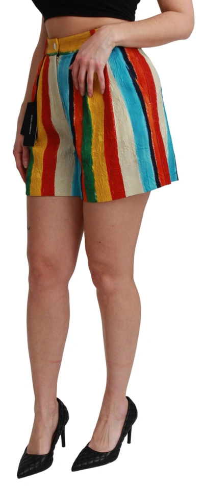Shop Dolce & Gabbana Multicolor Riga Pittorica Mini Women's Shorts