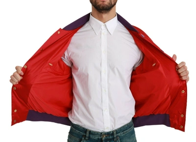 Dolce & Gabbana Vibrant Red Bomber Jacket With Multicolor Motif In Red