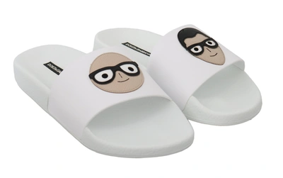 Dolce & Gabbana Chic White Slide Sandals - Luxury Summer Footwear In White