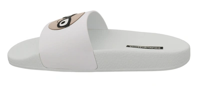 Dolce & Gabbana Chic White Slide Sandals - Luxury Summer Footwear In White