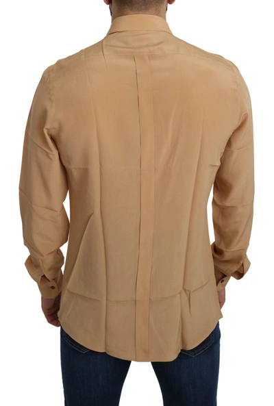Dolce & Gabbana Elegant Yellow Silk Men's Formal Shirt In Yellow