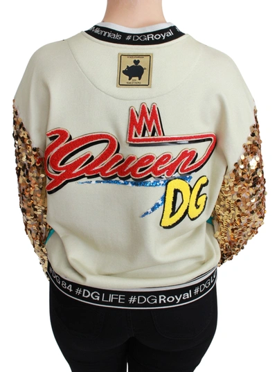 Shop Dolce & Gabbana Chic Multicolor Motive Sequined Women's Sweater