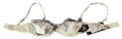 Shop Ermanno Scervino Beige Lace Balconcino Silk Women's Bra