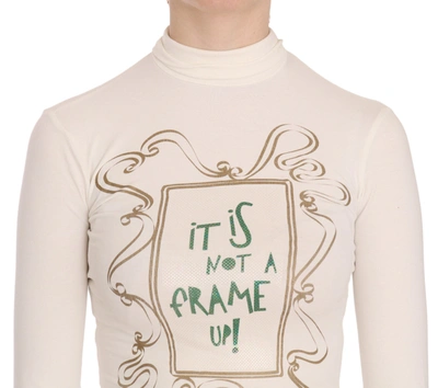Exte Crew Neck Print Blouse In White