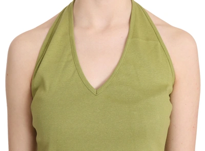 Shop Gianfranco Ferre Gf Ferre Chic Halter Sleeveless Casual Tank Women's Top In Green