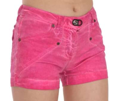 Shop Plein Sud Pink Mid Waist Cotton Denim Mini Women's Shorts