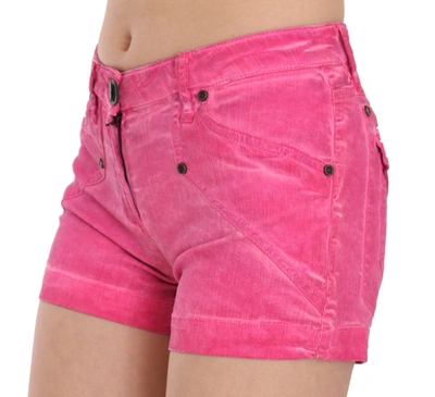 Shop Plein Sud Pink Mid Waist Cotton Denim Mini Women's Shorts