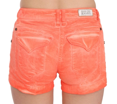 Shop Plein Sud Orange Mid Waist Cotton Denim Mini Women's Shorts