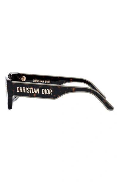 Shop Dior 'pacific S2u 53mm Square Sunglasses In Dark Havana / Smoke