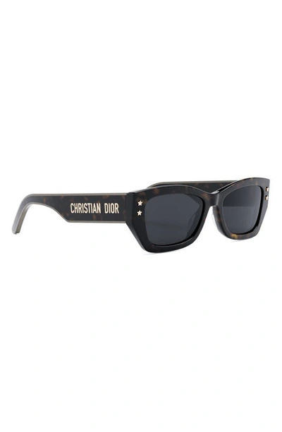Shop Dior 'pacific S2u 53mm Square Sunglasses In Dark Havana / Smoke